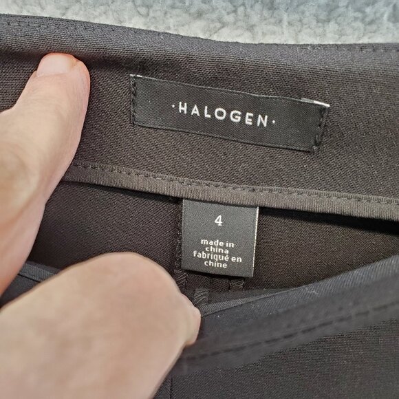 Halogen Women Dress Pants Straight Leg Side Zip Flat Front Stretch Size 4 - Picture 8 of 11